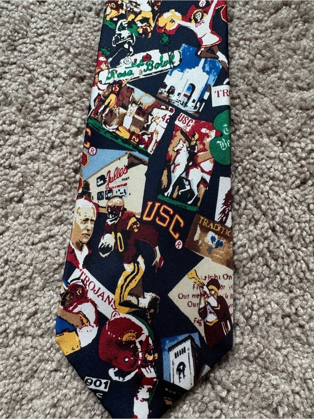 USC Navy Collegiate Graphic Tie - Team Spirit Design
